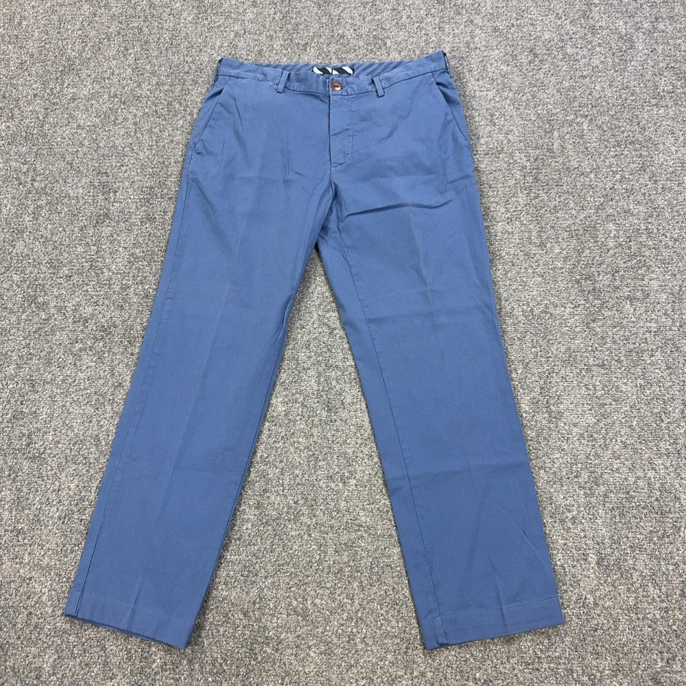 Brooks Brothers Pants Mens 34x30 Blue Red Fleece Chino Slim Fit Stretch Casual